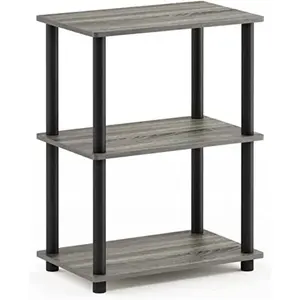 Storage Shelf Bundle with Display Rack Espresso Black for Living Room Bedroom Office Home Organization Storage Shelving Unit