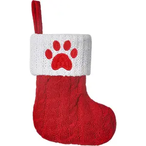 Mini Red Knit Stocking,8.5 Inches Initial Monogram Embroidered Christmas Stocking,Family Fireplace Hanging Ornament Xmas Holiday Decor Gift