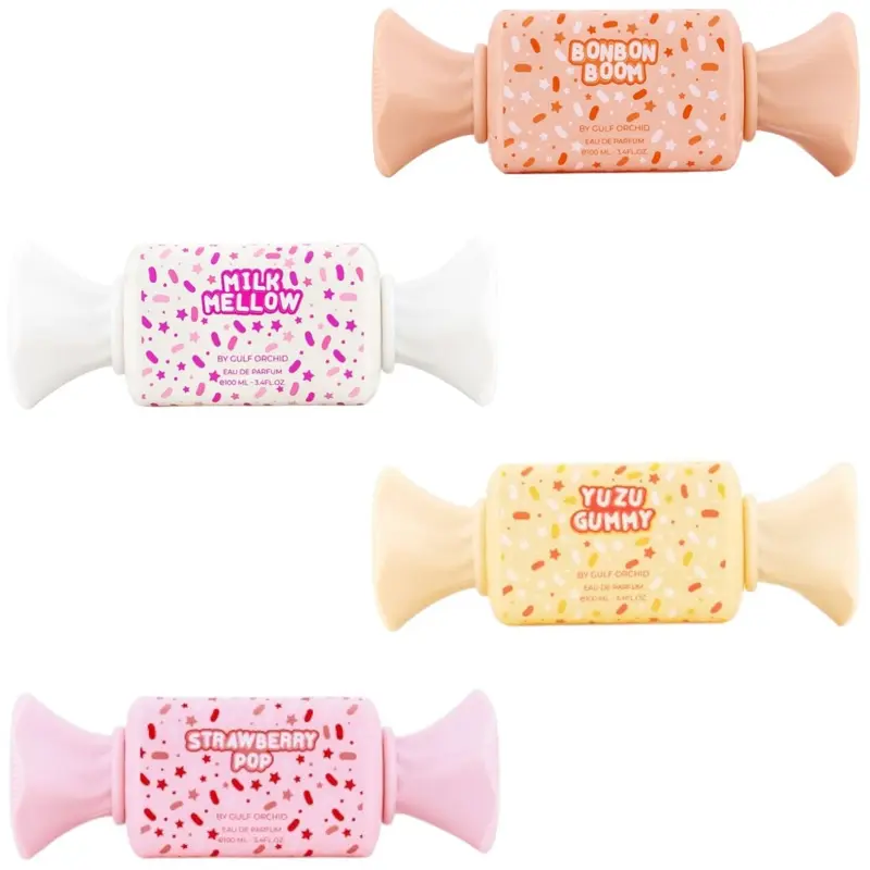(4pc Bundle Pack) BonBon Boom + Milk Mellow + Yuzu Gummy + Strawberry Pop by Gulf Orchid, 3.4oz Eau De Parfum