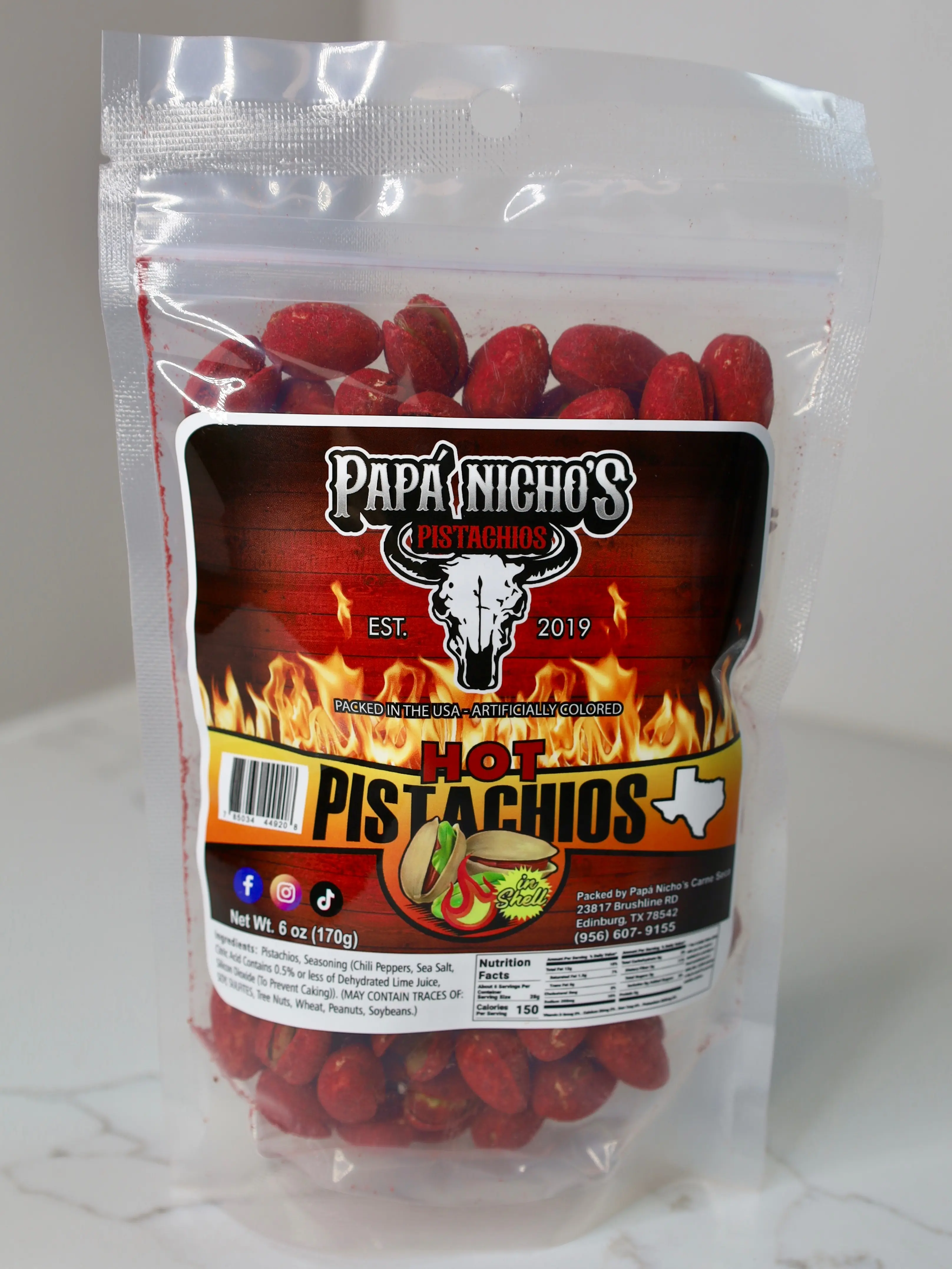 HOT PISTACHIOS WITH SHELL 6oz Snack Chips Snack Packs HOT PISTACHIOS WITH SHELL 6oz Snack Chips Snack Packs