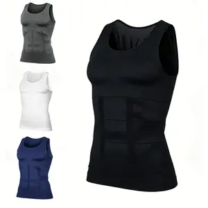 Amoyer 1/2/4 Pack Men Round Neck Compression Tank Top Slimming Body Shaper Vest Shirt Abs Abdomen Slim Seamless Shaping Vest Top Abdominal Corset Men GYM Workout Fitness Shirts Tank Tops Shirts Menswear & Underwear Men's For All Seasons Bestie Socks