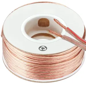 Cable 100ft 16-Gauge Audio Stereo Speaker Wire Cable, 100 Feet, 30.48 Meters, 2 Conductor, Polarity Marked, Flexible Clear PVC, CCA, Home Theater, HiFi, Surround or Auto Amps