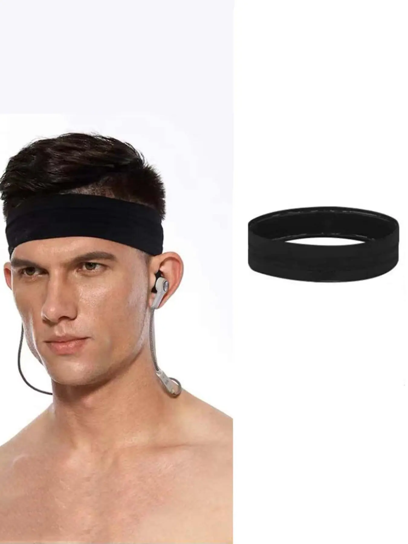 1 Piece Sweatband, Sports Hair Band, Sweat Absorbing Hair Band for Men and Women, Breathable Basketball Fitness Yoga Volleyball Cycling Hair Band, Workout Headband, Sports Headband
