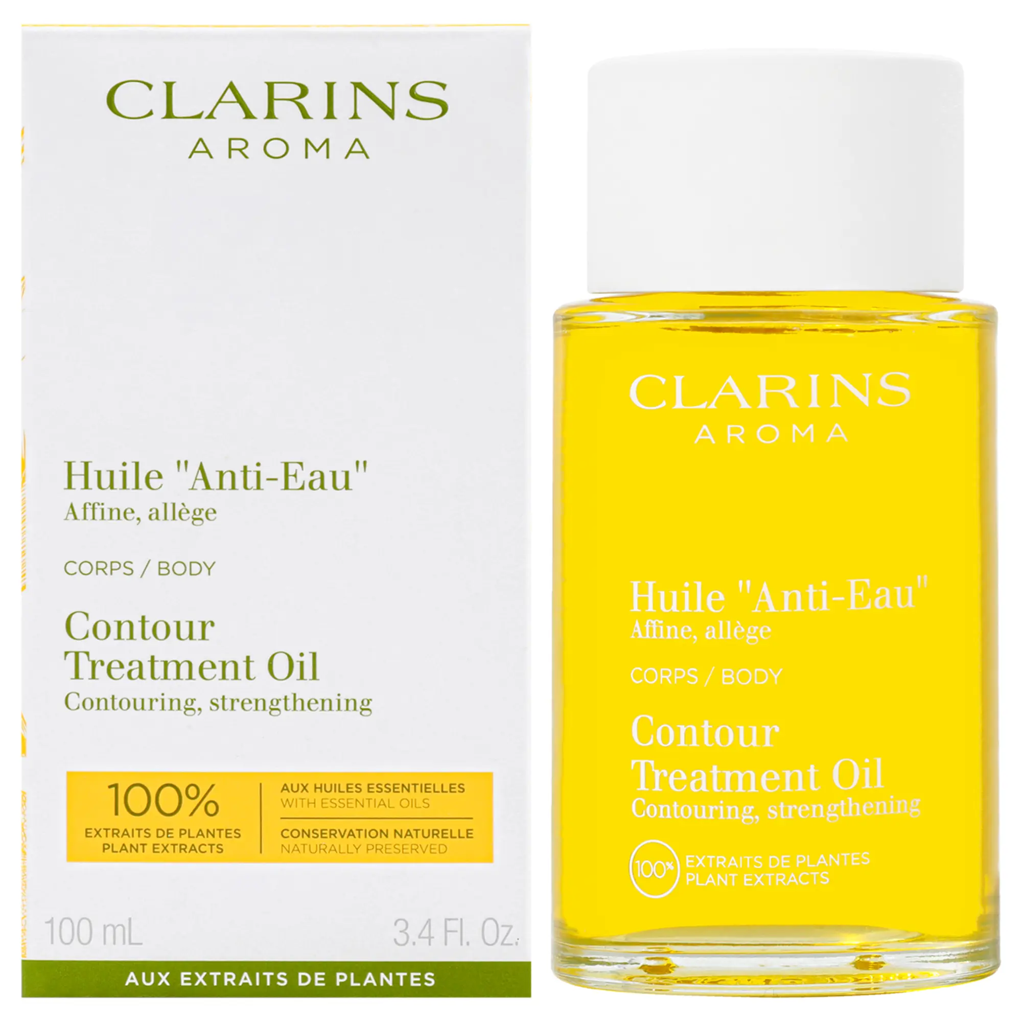 Clarins Contour Body Treatment Oil for Unisex - 3.4 fl. oz (100 ml) Body Care Oil with Contouring, Aromatherapy Benefits, Naturally Preserved Formula