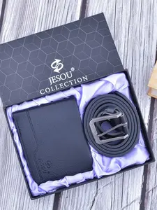 Men's Gift Box Set Simple Wallet Belt Business Gift Wholesale, Artificial Leather, All Seasons, No Choking Hazard, Checked Pattern