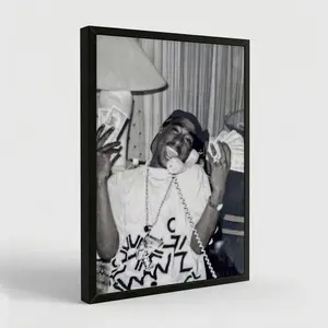 Hip-Hop Icon Wall Art, 90s Rap Legend Print, Tupac Shakur Street-Style Canvas Poster, Black & White Rap Icon Wall Decor, White Urban-Themed Music Art