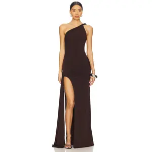 Lovers and Friends Sabrina Gown in Espresso Brown