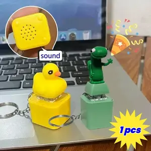 Quackey Duck Keychain Stress Relief Toy, Cute Keychain, Interactive Keyboard Button Sound, Backpack Hanging Decoration, No Charging Cable Included