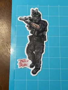 Death Trooper Operator Sticker Battle Tribe, Hard Hat Sticker, Bue Collar Sticker, Construction Sticker, Hard hat stickers, lunchbox sticker, Journeyman sticker, 409 carpenters, working class, carpenters stickers, union stickers
