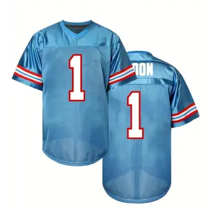 Men's #1 Moon Blue football Jersey - Breathable, Embroidered Sportswear for Training & Competition
