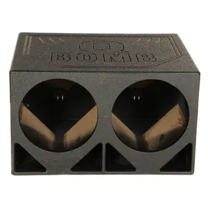 QPower QBOMB12TB Dual 12" Triangle Ported Car Audio Subwoofer Box Enclosure