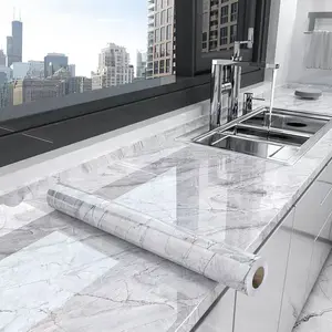 Modern Marble Finish Luxury Countertop Desk Vinyl Adhesive