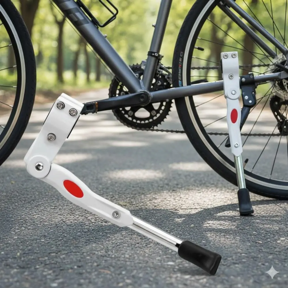 Universal Bike Parking Stand Stabilizer, Bicycle Stand Rack, Anti-Tip Support for Mountain & Road Bikes, Heavy-Duty Side/Rear Stabilizing Structure, Wide Tire Compatible Parking Aid, Outdoor Cycling Safety Accessory, Bike Accessories