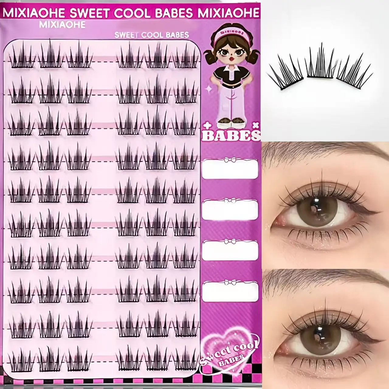 Self-Adhesive Eyelash Extensions, 60 Pcs CC Curl Lash Clusters, 10-13mm Natural Looking False Lashes for Beginners, Easy DIY Cosmetic Application, Eyelashes Extensions, Beauty Products, Nature, Lashes Clusters Kit