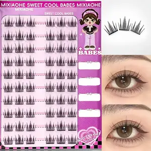 [2PCS/1PCS] No Glue Cluster Lashes 60pc - Self-Adhesive Natural-Looking DIY Eyelash Extensions 10-13mm, Beginner Friendly for Everyday & Halloween Parties | Festive Holiday Gift！