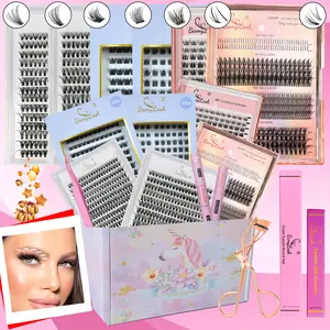 Individual Eyelashes Kit, 1 Set Natural Look Self Grafting Curl Eyelashes, 6 different style Total 1480 pcs clusters eyelashes  Eye Makeup Enhancement False Eyelashes for Women and Girls