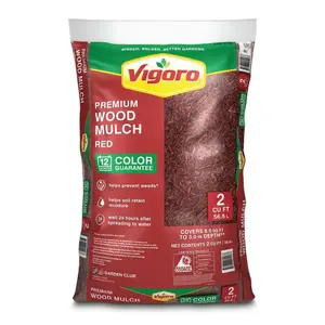 Vigoro 2 cu. ft. Premium Red Wood Shredded Bagged Mulch