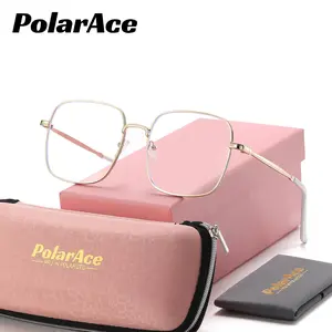 PolarAce Unisex Trendy Large Full-Frame Glasses Plano Lenses