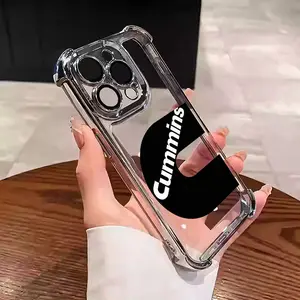 (springtok) Cummins Pattern Aesthetic Electroplated TPU Casing For iphone 17 Pro Max Air 16 15 14 13 12 11 X XS PRO PLUS MAX & Samsung Galaxy S25 Ultra S24 S23 S22 S21 Plus Four Corners Anti-Fall Transparent Soft Silicone Gift