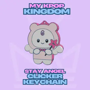 My Kpop Kingdom Angel Figure Keychain - Kawaii Sensory Fidget Keychain with Adorable Design, Cute Shape, and Functional Clicker Feature