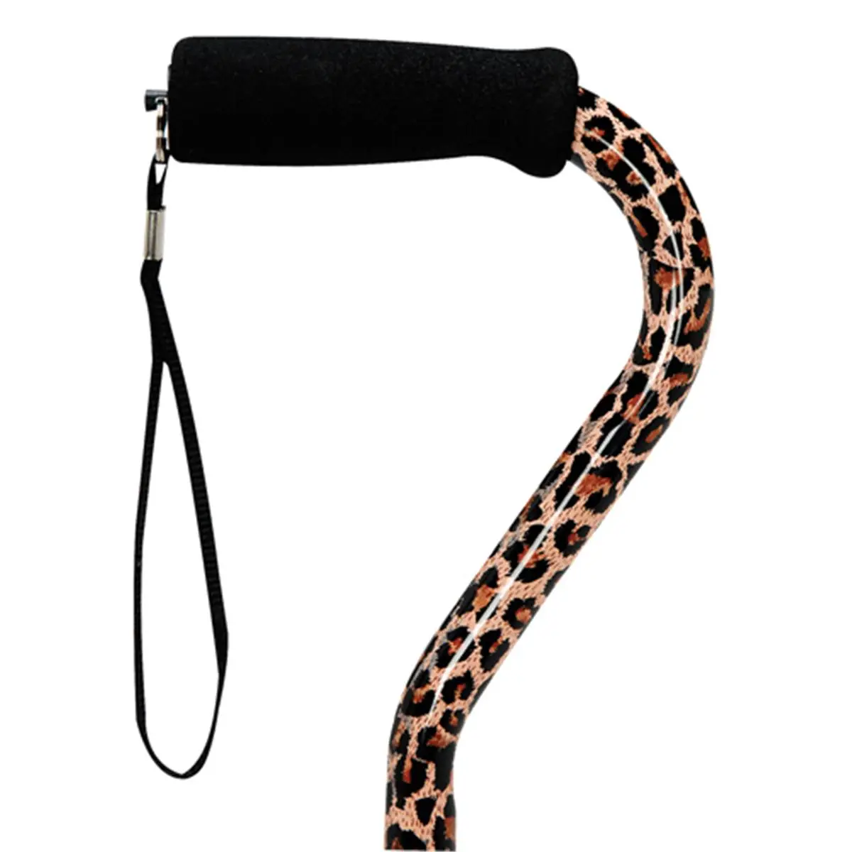 212 MAIN Unisex Fit Small Animal Aluminum Tube Cane - Anodized Aluminum, Lightweight Adjustable, Offset Handle, Positive Locking Ring, Slip-Resistant Tip, Foam Grip, Leopard Print Designer Patterns Pet Health Supply