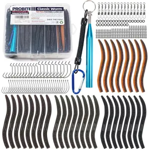 159PCS Stick Worm Baits Wacky Rig Kit for Bass Fishing – Soft Plastic Stick Lures with Hooks, O-Rings, Weights, Swivels, Wacky Tool & Tackle Box for Freshwater & Saltwater sea artificial trout