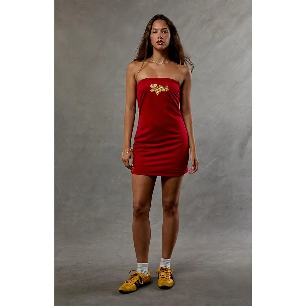 WILD COLLECTIVE Women's USC Trojans Strapless Mini Dress