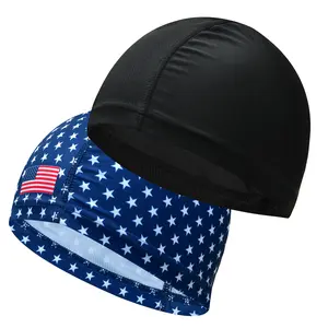 Fury Lycra 4 Way Stretchable Cooling Skull Cap Helmet Liner Sweat Wicking Cycling Cap Sun Protection Beanie (Pack of 2)