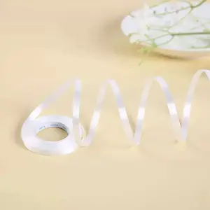 White Color Ribbon Balloon String 10 Yards for Gift Wrapping Birthday Valentines Festival Art Craft Decor 0.2 inch Width Ideal for Florist Flowers