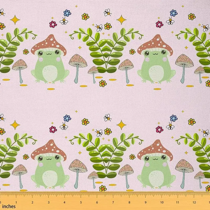 Feelyou Medium-Weight Waterproof Polyester 3D Tropical Frog Print Fabric - 1yd (36x58 in) for Outdoor Hammock, Porch Swing, Lamp Shade, Home Decor, DIY Sewing Supplies