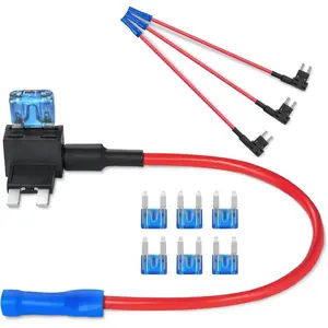 VEVOR Fuse Tap, 24 Packs, 4 Types 12V Car Add - a - Circuit Fuse Tap Adapter, Standard Mini Micro2 and Low Profile Mini Blade Fuses Holder, ATO ATC ATM Fuses Adapter Jumper for Cars Trucks BoatsVEVOR Super Brand Day