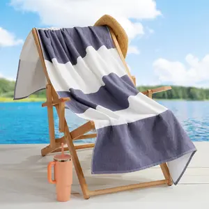 Luxury Block Stripe Beach Towels | Oversized 36" x 72" | Crafted from 100% Combed Cotton | Fouta & Terry | Balch Collection