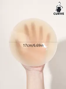 Women's large-size ultra-thin silicone nipple covers, invisible and seamless breast pads, sticky bra, Casual, reusable, anti-protrusion, anti-embarrassment, suitable for wedding dresses, formal gowns, bikinis