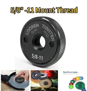 5/8 '-11 Threaded Angle Grinder Flange Nut, Metal Grinder Lock Nut Quick Release Locking Nut for Angle Grinder with 5/8-11 Threaded Spindle (Black)