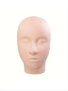 Doll Head for Makeup Training, Soft Rubber Practice Head, Easy to Clean, Suitable for Massage, Holiday Gift, Beauty Model Head