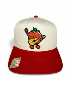 Guitar Playing Tomato Patch Baseball Hat, Red/Natural