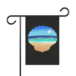 Seashell Beach Scene Garden & House Banner | Coastal Summer Decor