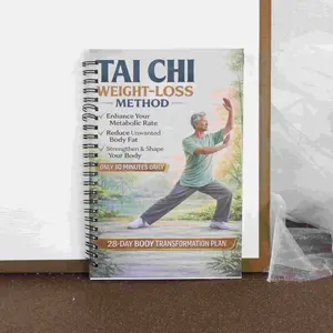 28-Day Tai Chi Weight Loss Plan Manual, Daily 10-Minute Fat Burning, Metabolism Boosting, Body Shaping Guide Book, Fitness Workbook, Fitness Journal