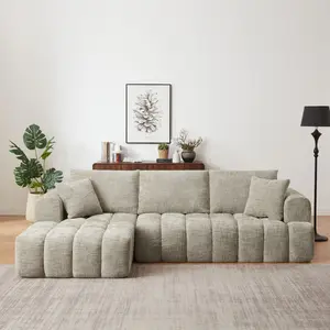Eyisean 108.3" Chenille Modern Modular Sectional Sofa, Oversized Luxury L-Shaped Boneless Cloud Couch with Deep Seat & Tufted Surface, Comfy 4-Seater Sofa for Living Room, No Assembly Required