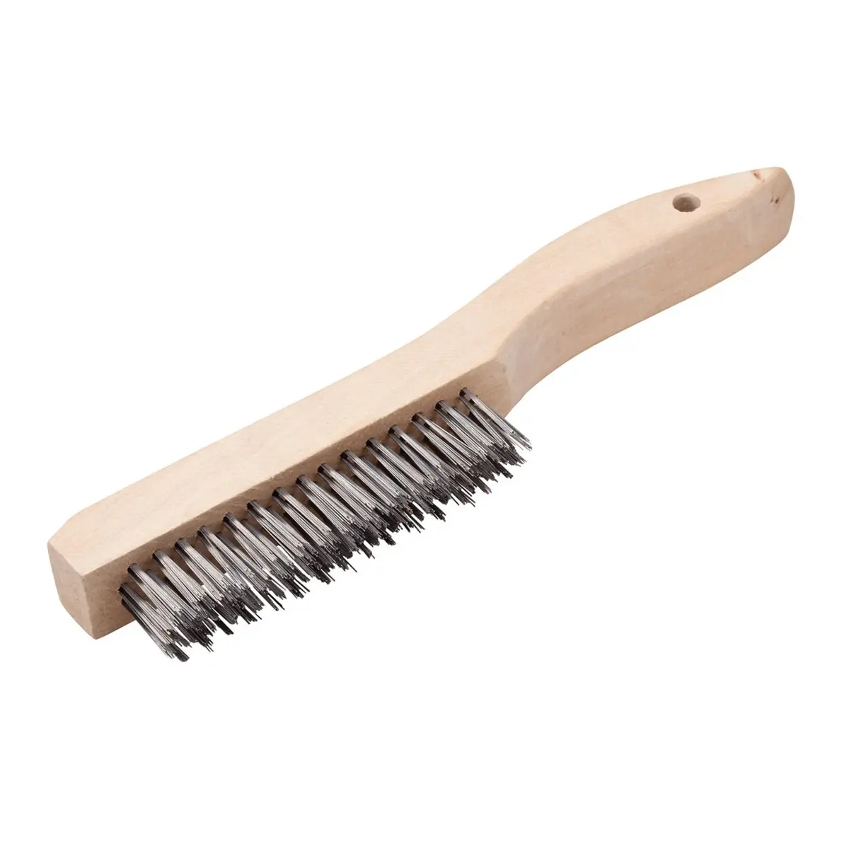 Wire Scratch Brush with Wood Shoe Handle (Stainless Steel)
