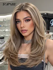 Topshe 13x6 HD Lace Wig, Lace Closure Wigs, Medium Length Curly Hair, Heat Resistant, Comfortable Breathable Women's Wig for All Seasons