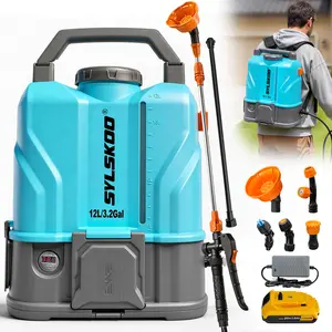 3.2 Gallon Battery Powered Backpack Sprayer, 100 PSI Electric Sprayer Compatible with DeW 20V Battery, Max 0.9 GPM, 5 Nozzles & 2 Wands for Lawn, Weed & Pest Control