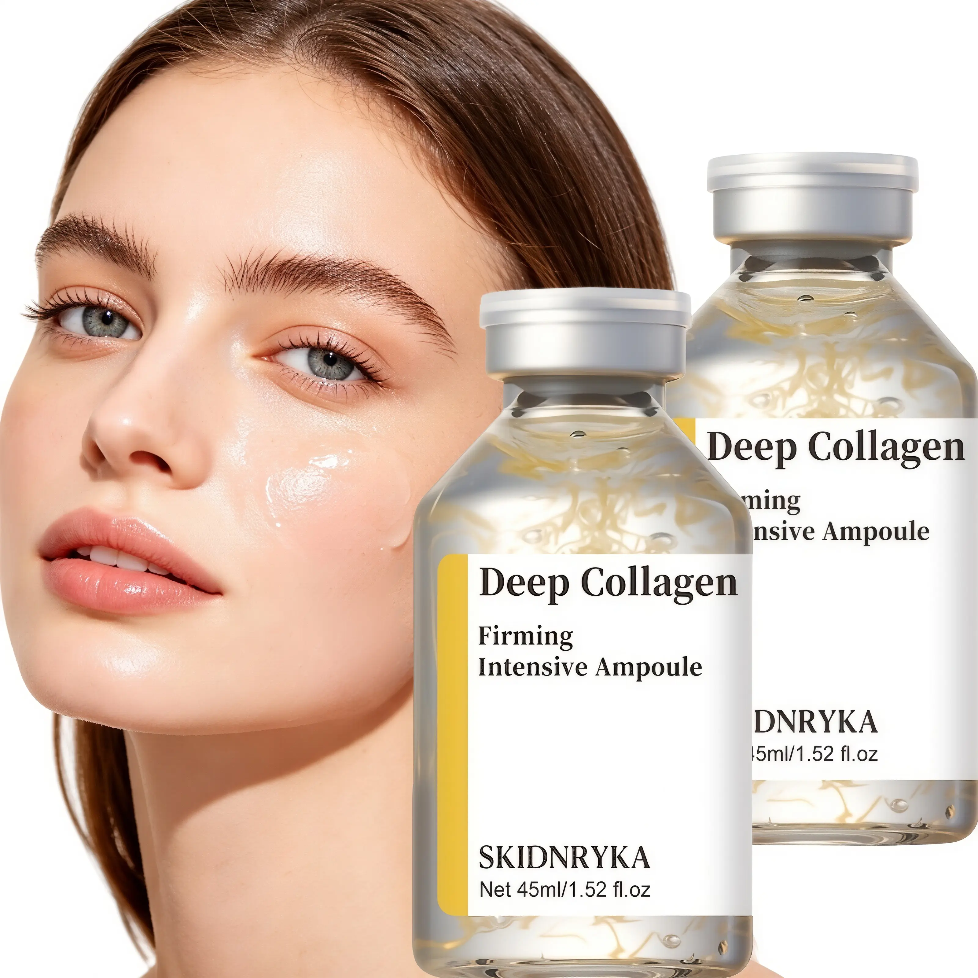 SKIDNRYKA 35ml Collagen Firming Serum with Peptides & Copper Peptides - Deeply Hydrates, Smoothes Skin, Firms Texture, Brightens Complexion, Enhances Radiance - Daily Use Skincare for Travel & Facial Care, Holiday Gift, Smoothing