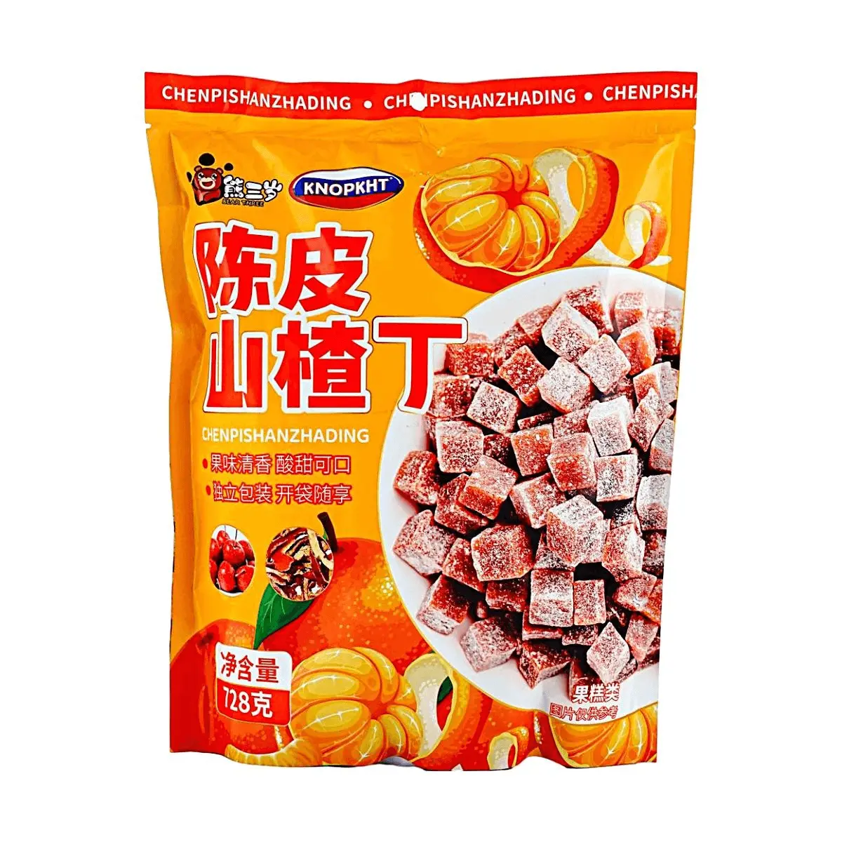 BEARSS Dried Hawthorn & Aged Tangerine Peel Chunks 728g - Sweet & Sour Healthy Snack