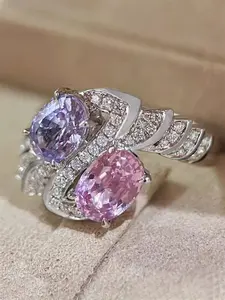 1 PC Cute Cubic Zirconia Stackable Elegant Engagement Ring For Women For Wedding Party Jewelry Valentine's Day Gift