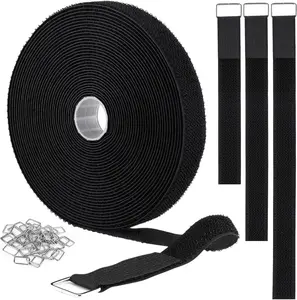Heavy-Duty 1.5" x 16ft Tie-Down Straps with 25 Metal Buckles - 50lb Capacity Cut-to-Length Security Straps for Furniture Anti-Tip, Roof Rack Gear, Camping Equipment & Cable Management(1in x 16ft)