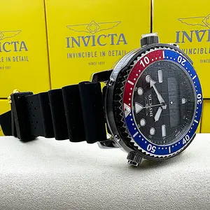 Invicta Mens Globe Master Pro Diver Watch with Dual-Dial Display & Comfortable Poly Strap for Everyday Wear