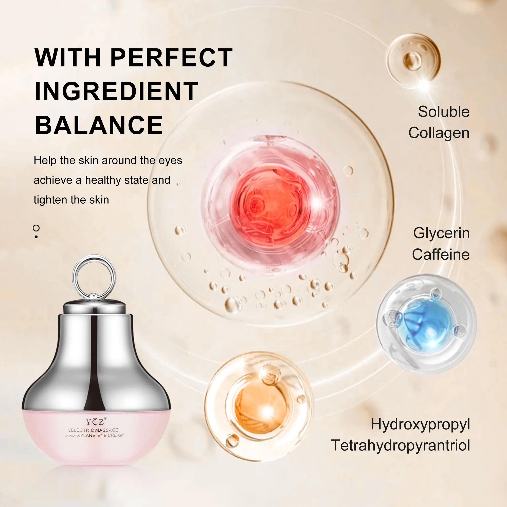 YCZ Electric Massage Pro-Xylane Eye Cream with Caffeine