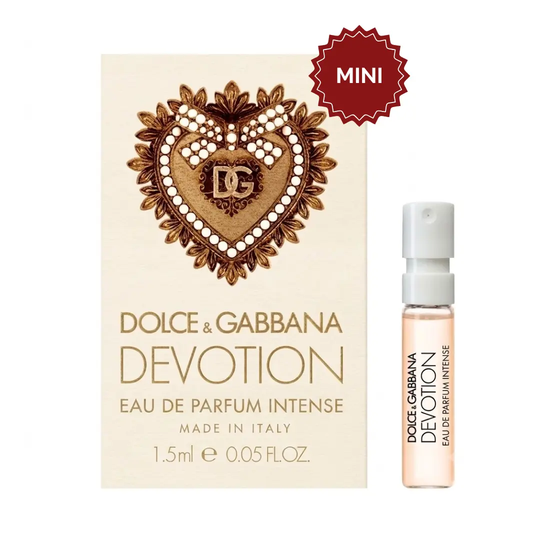 Women's Dolce & Gabbana Devotion Eau de Parfum Intense Alcohol-Based Tester Sample Vial, 1.5ml Travel-Friendly Luxury Fragrance with Warm Vanilla Notes