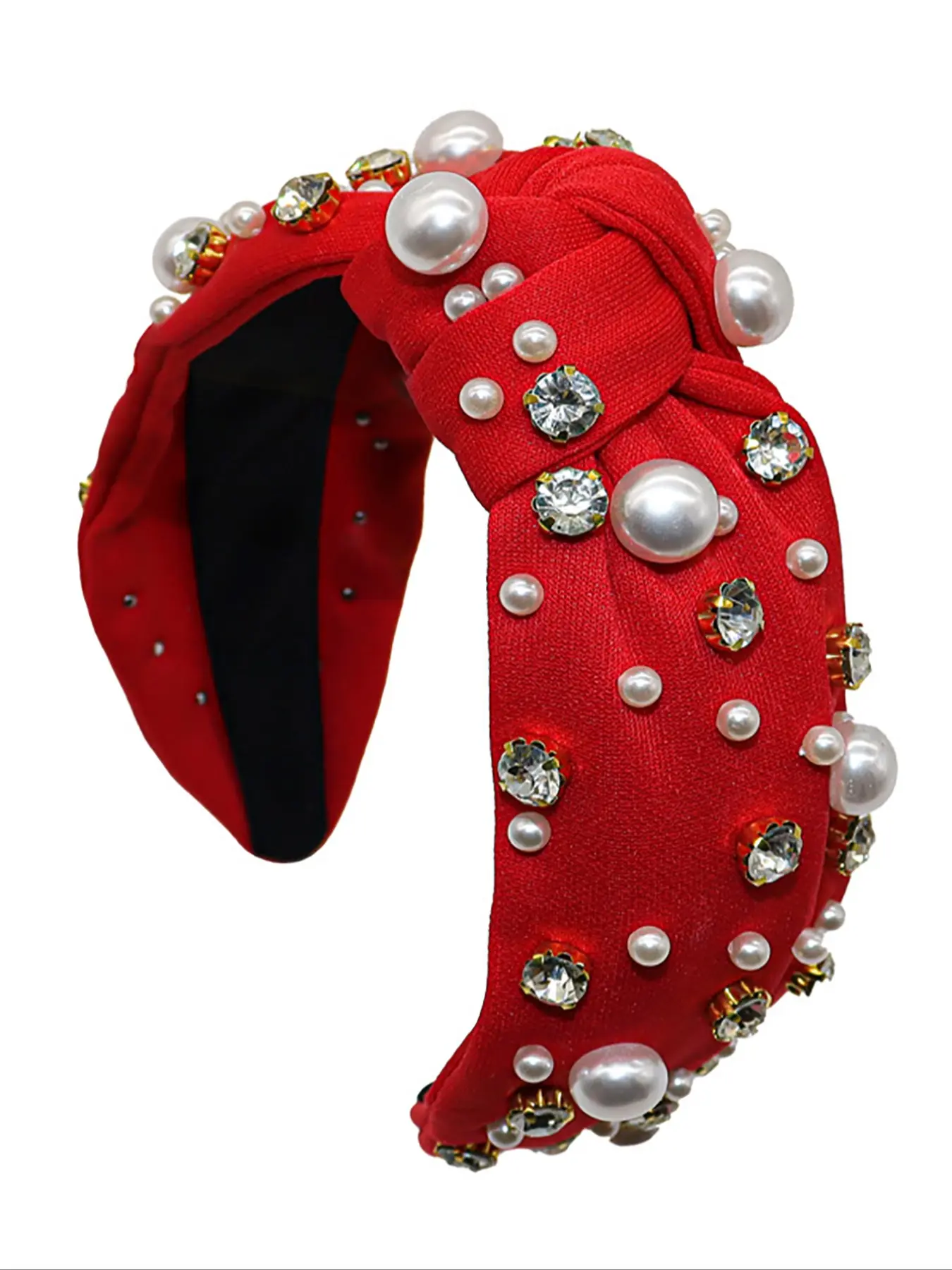 Rhinestone Headband, Valentine's Day Gift, Daily Wear Accessory, Holiday Present, Wide Band Hair Accessory, Chic Headbands